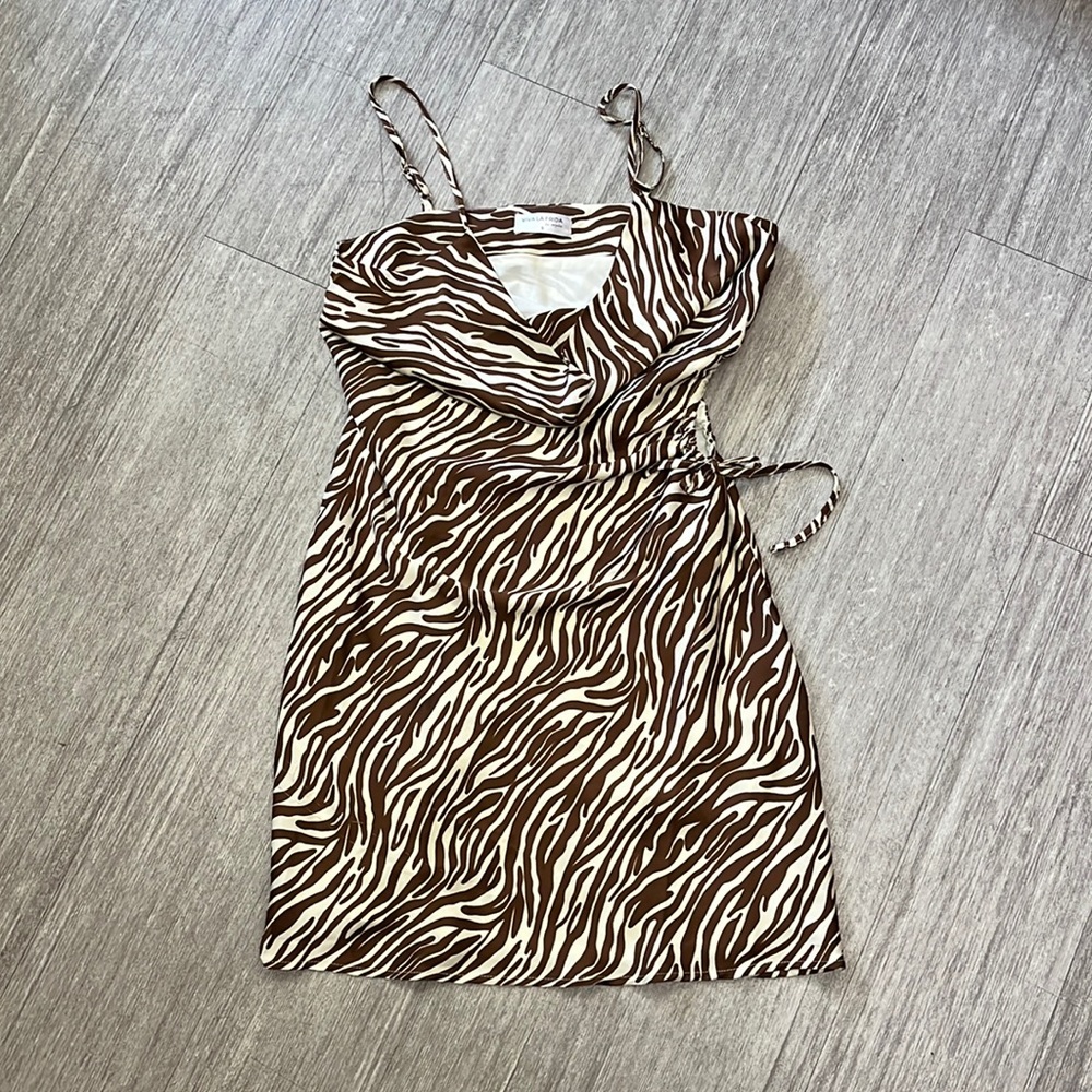 viva la frida cowl neck satin dress